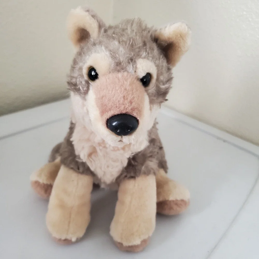 Wild Republic Wolf Plush Stuffed Animal Grey Sitting Pup 8 inch Realistic Toy